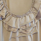 BORDEAUX High-Neck Sleeveless Blouse Ruffles Top Shirt Small