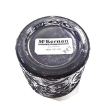 Candle Glass Holder Round Translucent Etched Floral Pattern Tumbler Black Gift