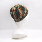 Wool Hat Unisex Handmade Knit Winter Warm Beanie Cap Gift Her  & Him Green/Brown