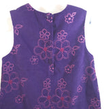 Samantha Says Girls Jumper Dress Purple with Pink Flowers Corduroy 6X