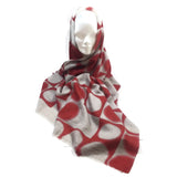 Women's 100% Cashmere Warm Scarf Shawl Wrap Blanket Scarves Red/Gray