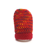 Ponytail Girls High Bun 100% Wool Knitted Cap Skull Beanie Warm Winter Hat Red