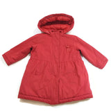 CYRILLUS PARIS Girls Kids Toddler Winter Warm Red Coat Jacket