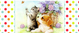 Que Disfrutes tu Cumpleaños Happy Birthday Greeting Card Cat Dog & Butterfly