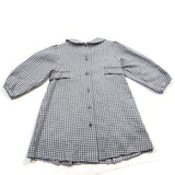 Jeudi Après Midi Paris 18M Baby Girls Long Sleeves Dress White/Gray Vintage