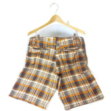 Men's Bermuda Shorts Dress Plaid Pants LR Scoop Brown/Orange Size 32