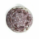 Burner for Cones and Candle Holder - Soapstone Carved Tea-Light Ball - Flowers