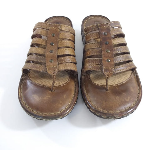 Women's Comfort Handmade Born Leather Sandals Thong Flip Flop Vintage Brown