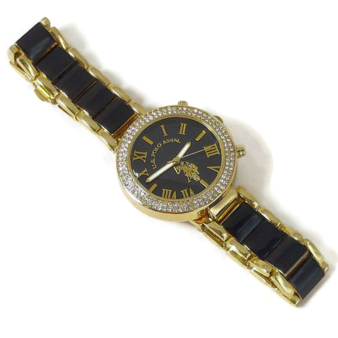 Polo Black/Gold Color Men's Women's Fashion Bracelet Unisex Analog Watch