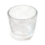 Glass Candle Holder Votive Embellished 3.5"H x 4"D