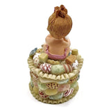 Vintage Precious Moments ”“Growing In Grace" Figurine Baby Girl Holding a Bottle of Milk" Jewelry Box