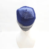Unisex Handmade 100% Wool Knit Winter Beanie Hat Blue/Gray