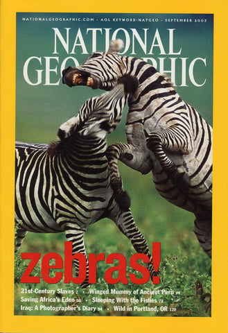 National Geographic Magazine Zebras! September 2003