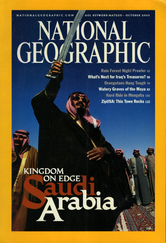 National Geographic Magazine Kingdom On Edge Saudi Arabia October 2001