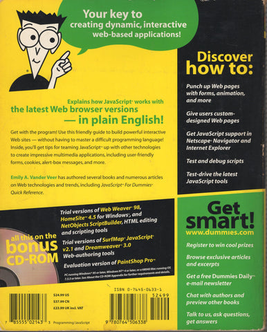 JavaScript for Dummies 3rd Edition by Emily V. Vander Veer