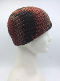Women's Handmade 100% Wool Knit Winter Beanie Hat Bordeaux/Brown