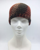 Women's Handmade 100% Wool Knit Winter Beanie Hat Bordeaux/Brown
