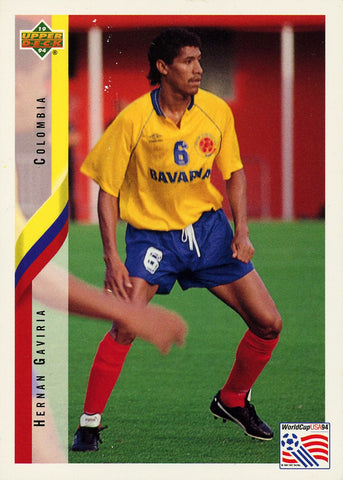 Hernan Gaviria Colombia Upper Deck #65 World Cup USA '94 Soccer Sport Card
