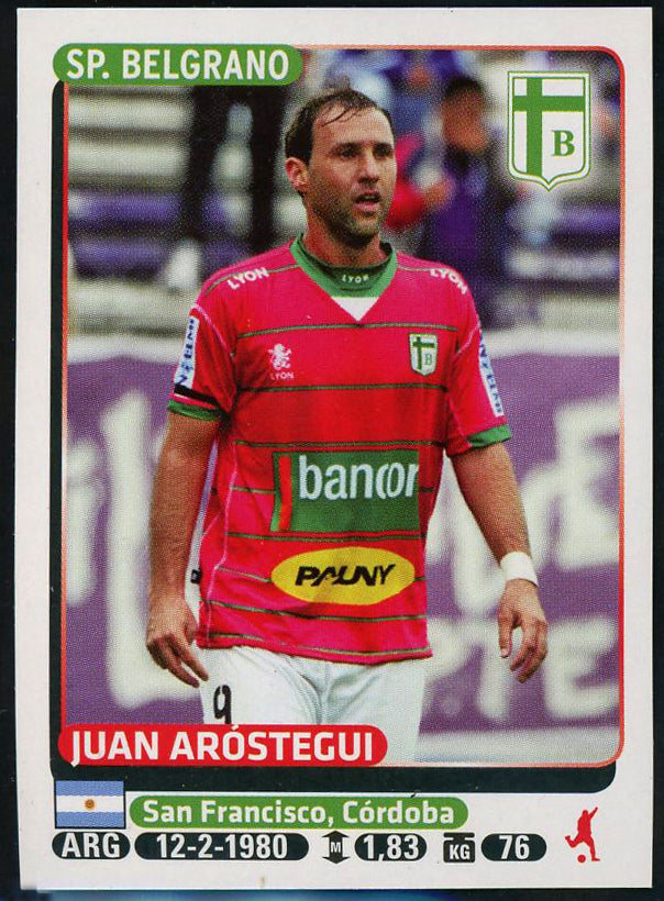 Juan Arostegui Sportivo Belgrano Argentine #635 Soccer Sport Card Panini