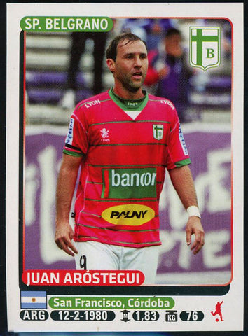 Juan Arostegui Sportivo Belgrano Argentine #635 Soccer Sport Card Panini