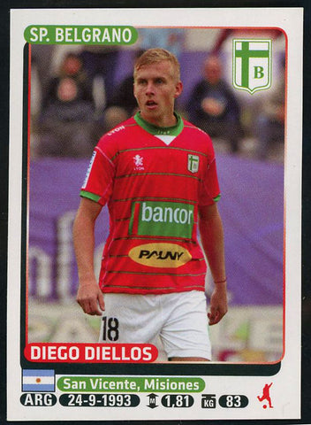 Diego Diellos Sportivo Belgrano Argentine #636 Soccer Sport Card Panini