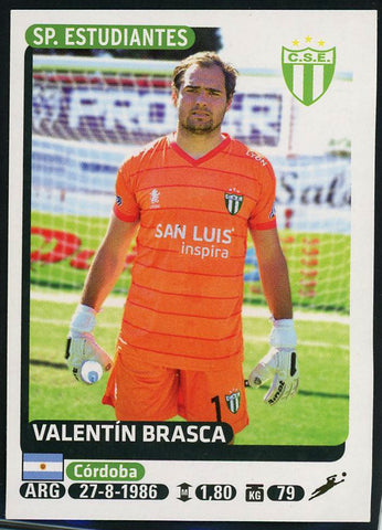 Valentin Brasca Club Sportivo Estudiantes Argentine #639 Soccer Sport Card Panin