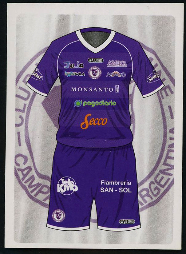 Team Uniform Club Villa Dalmine Argentine #654 Soccer Sport Card Panini