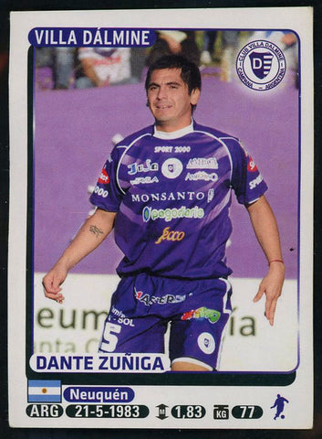 Dante Zuniga Club Villa Dalmine Argentine #659 Soccer Sport Card Panini