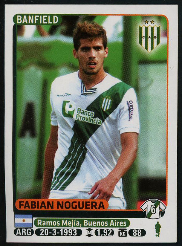 Fabian Noguera Club Atletico Banfield #68 Soccer Sport Card Panini