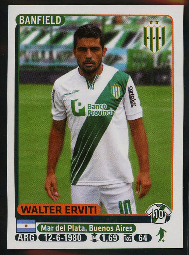 Walter Erviti Club Atletico Banfield #71 Soccer Sport Card Panini