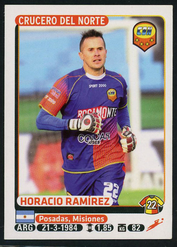 Horacio Ramirez Crucero del Norte Argentine #125 Soccer Sport Card Panini