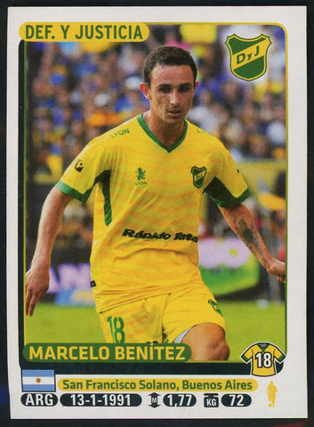 Marcelo Benitez Defensa y Justicia Argentine #141 Soccer Sport Card Panini