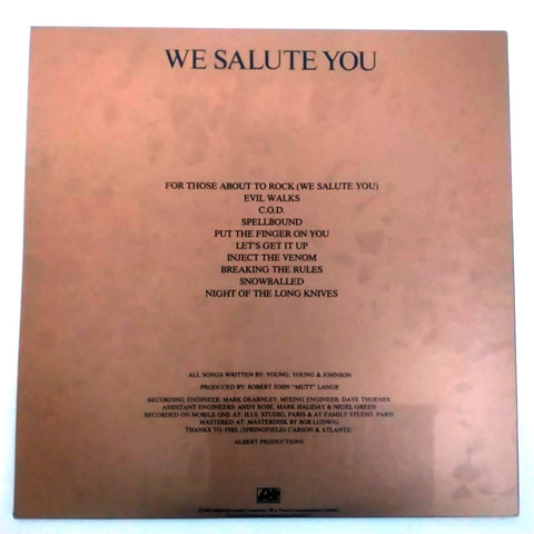 AC/DC – For Those About To Rock We Salute You P-11068A Vinyl LP 12'' Record