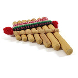 Andean Indian Bamboo Pan Pipes Flute 7 small Pipes W 2.5" x L 4" Handmade - NEW