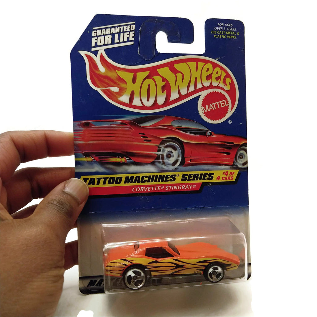 Hot Wheels Corvette Stingray Tatto Machines Series #4, Orange, NEW