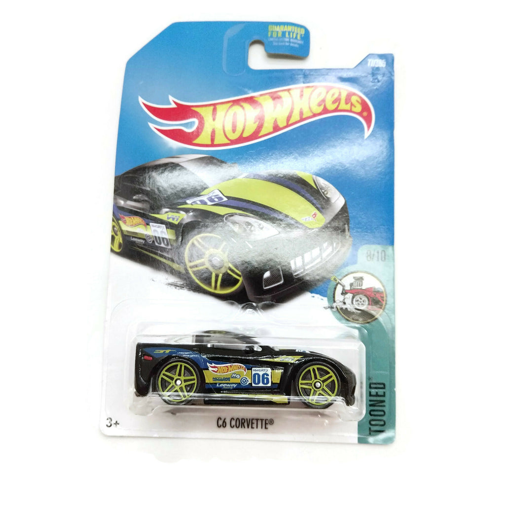Hot Wheels C6 Corvette 8/10 Tooned, Black and Yellow, NEW