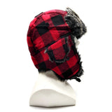 Bomber Trapper Aviator Hat with Earflaps Unisex Red / Black