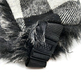 Bomber Trapper Aviator Winter Hat Unisex with Earflaps Black White