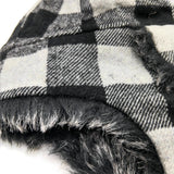 Bomber Trapper Aviator Winter Hat Unisex with Earflaps Black White