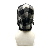 Bomber Trapper Aviator Winter Hat Unisex with Earflaps Black White