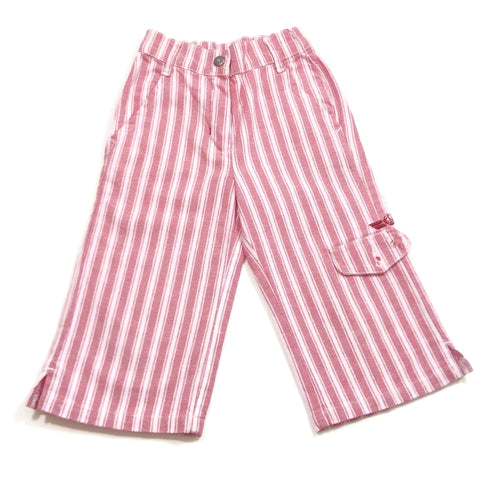 IKKS Girls Fashion Pink & White Striped Cropped Pants Size 4
