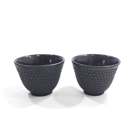 Japanese Tea Cups Set Of Two Black