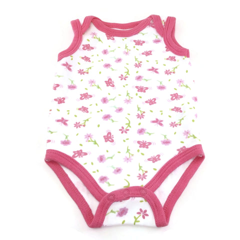 Sweet and Soft OutFit Baby Girls New Born Bodysuit Short One Piece Pink/White