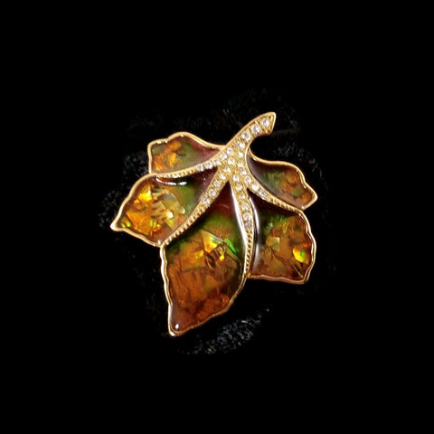 Leaf Brooch Gold-Tone/Brown Dress Jewelry Decoration Lapel Pin Gift for Her VTG