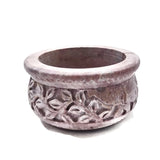 Soapstone Decorative Smudging Bowl Pot Incense Resin Burner Hand-Carved India