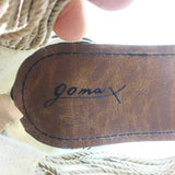 Women's Thong Sandals GOMAX Berdine Braided Rope Ankle Zipper Flat Brown
