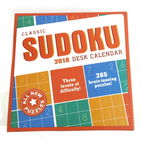 Sudoku Brain Game 2018 Desk Calendar 365 puzzles 3 Levels Classic Teasing Puzzle