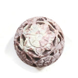Handmade Burner for Candle Holder and Cones - Soapstone Carved Flowers 3"
