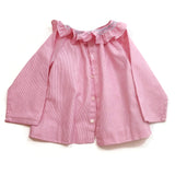 Jacadi Paris 18 Months Infant/Baby Girl Pink/White Striped Tunic Long Sleeves