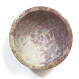 Oil Burner - Natural Soapstone Oil Diffuser Round Leaves 4" Hand-Carved